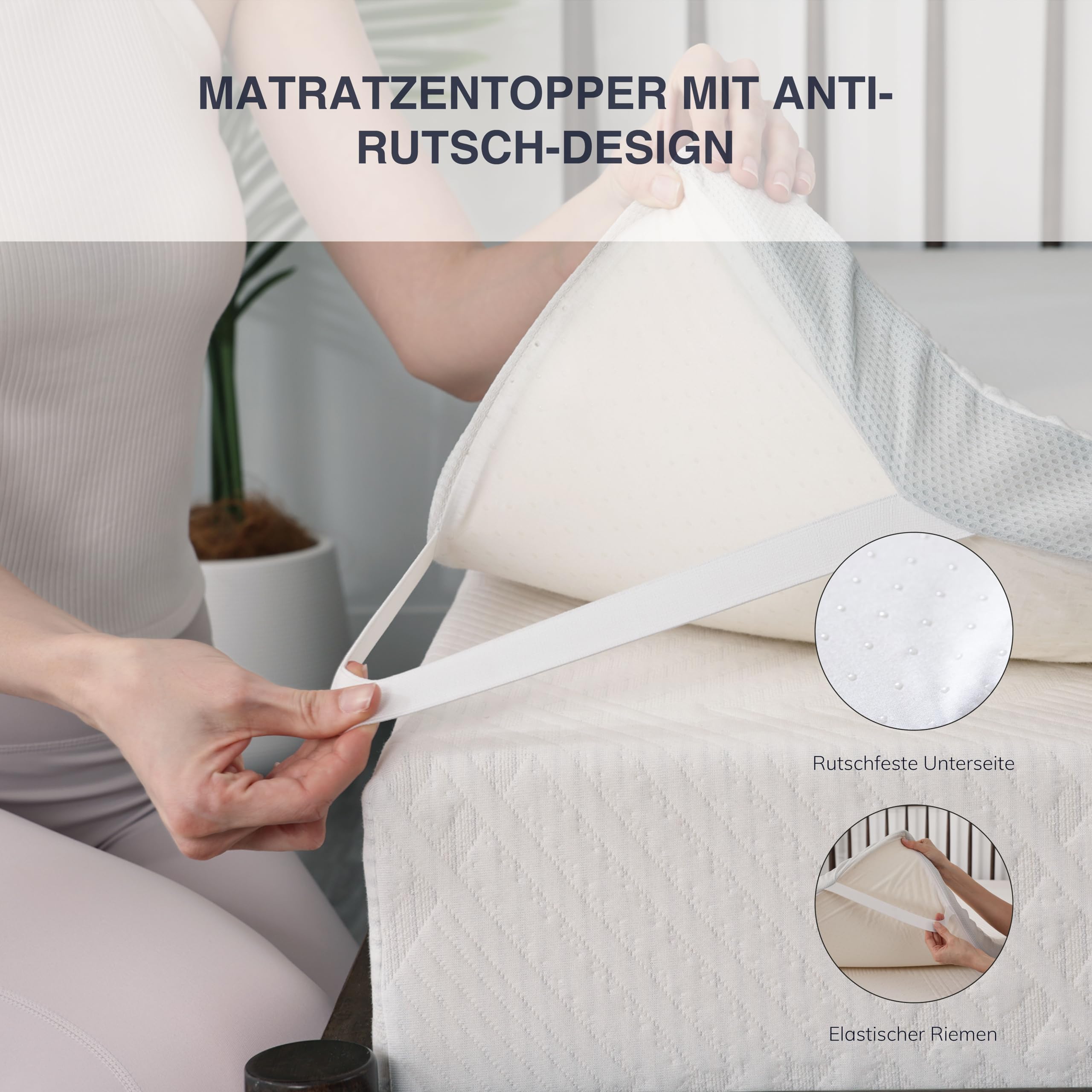 Ego Home Topper para colchones de 160 x 200 cm, 5 cm de Altura, de Espuma viscoelástica con Certificado Öko-Tex, extraíble y Lavable, para Cama con somier, colchones, sofá Cama