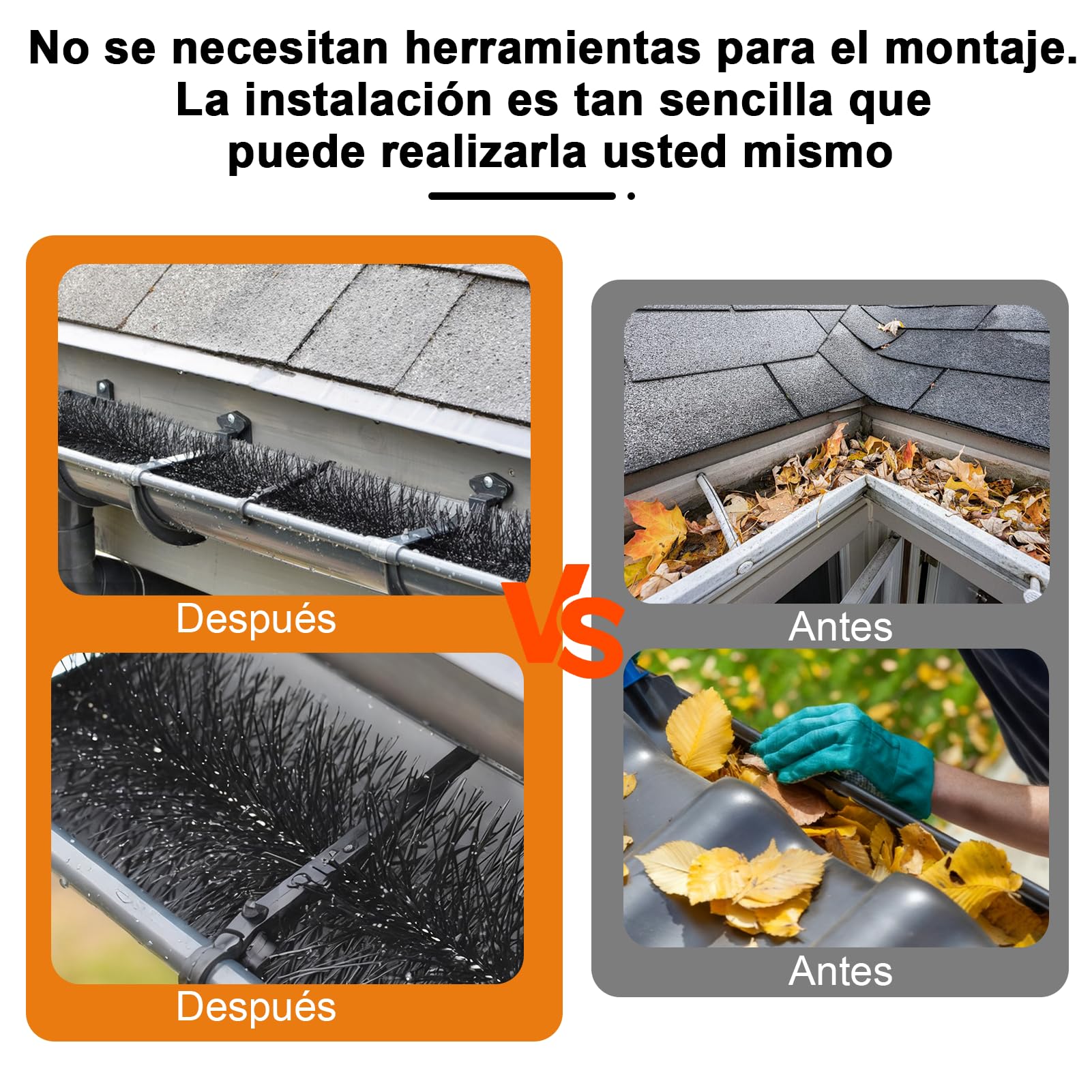 Viugreum Limpiador de Canalones, Cepillo para Limpiar Aleros 10PCS, 1m Limpiadores de Residuos, Limpiadores de Hojas, Herramientas Cepillos para Canalones(15cm*1m), Indicado para la Limpieza Canalone