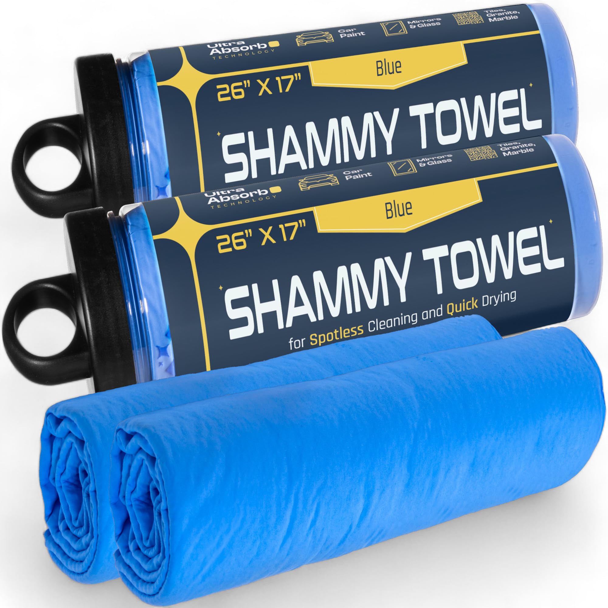 Premium Shammy Cloth For Car Drying - 2pk(26"x17") - Super Absorbent Synthetic