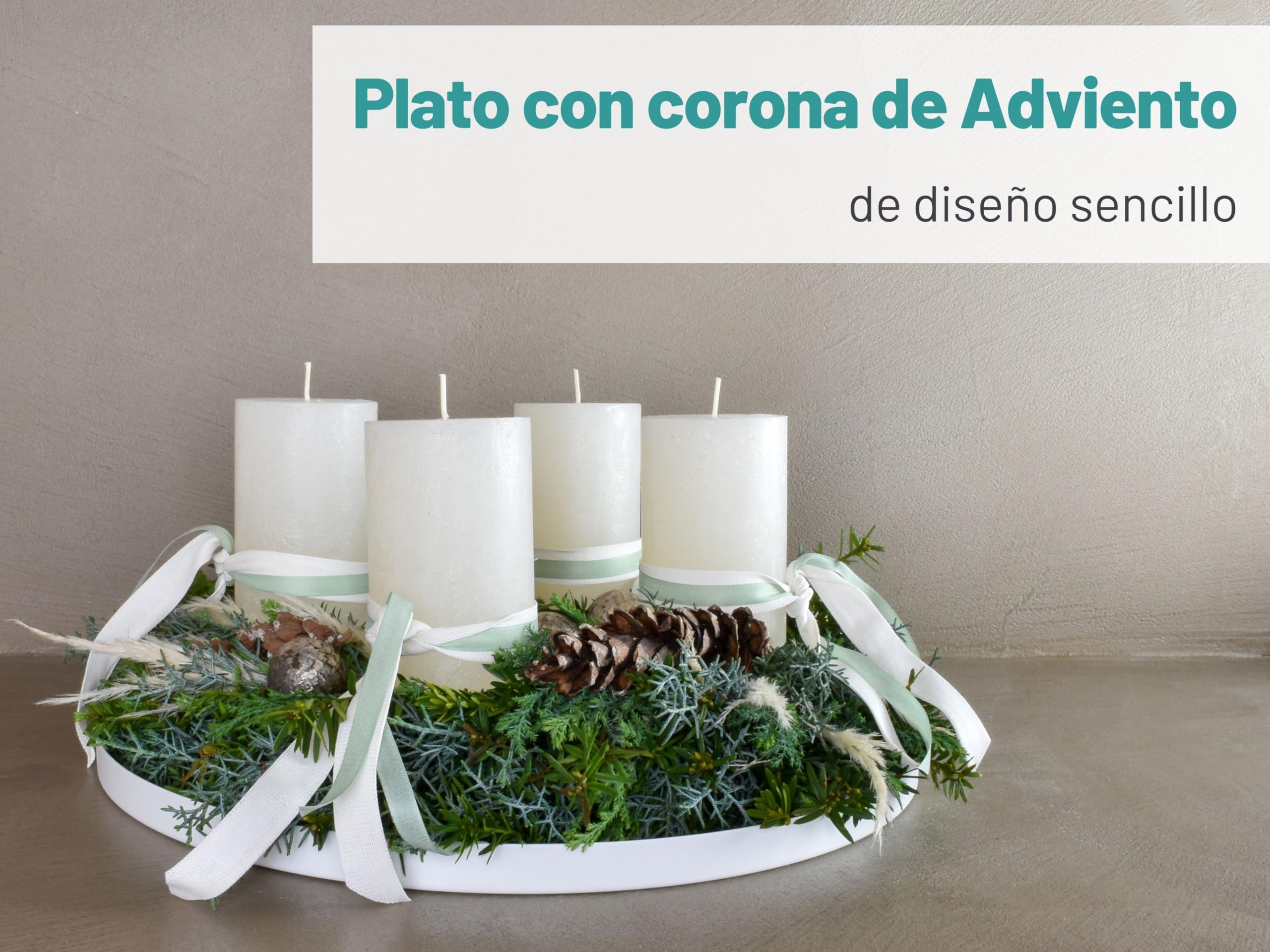D&D Living® Bandeja Decorativa Redonda Ø 40 cm | Bandeja Decorativa y Plato Decorativo de Diseño en Metal (Blanco Mate)