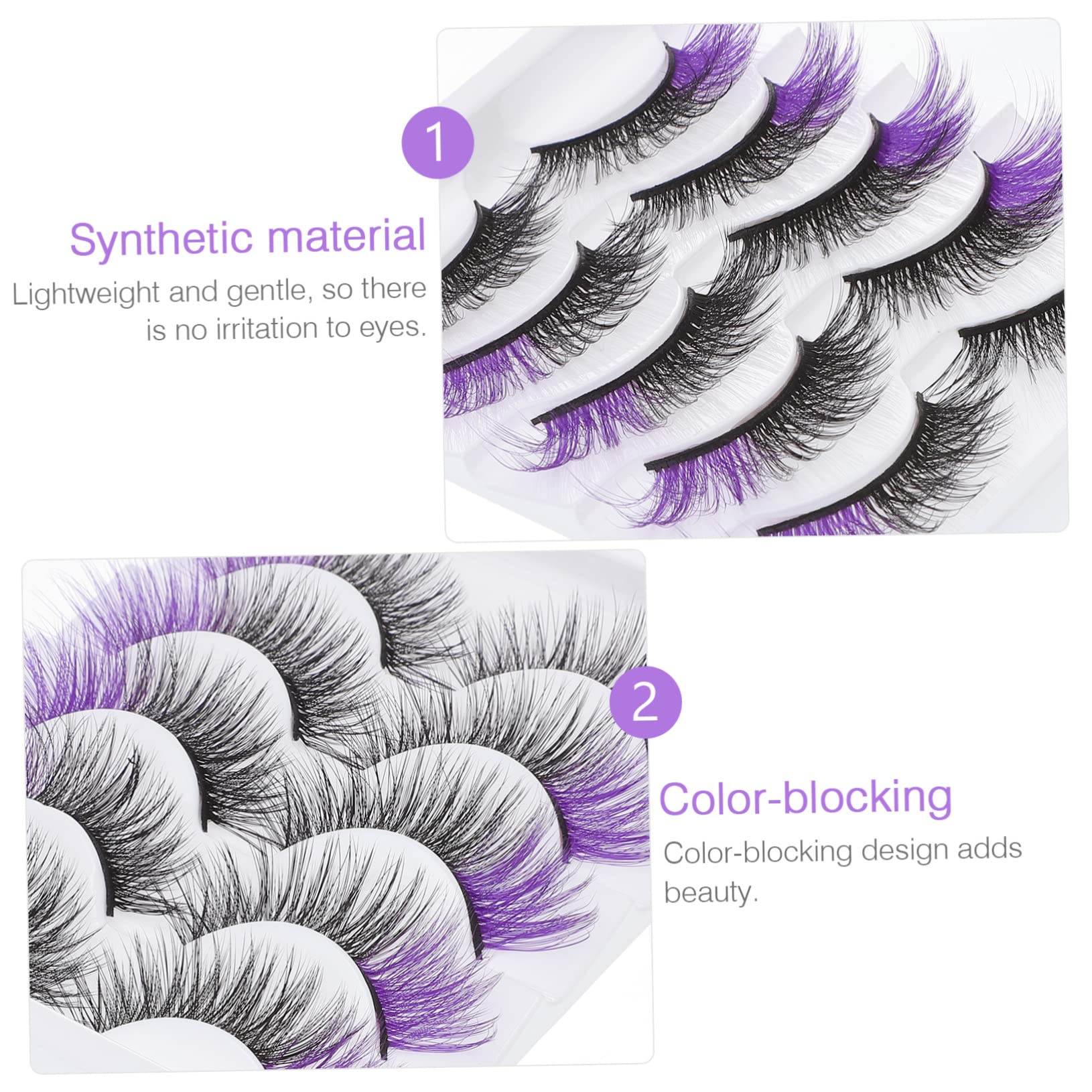 Healeved 5 Set Di Ciglia Finte Con Ciglia A Strisce Per Laumento Del Volume Per Extension Ciglia Delicate E Comode Da Indossare 5 Paia*5