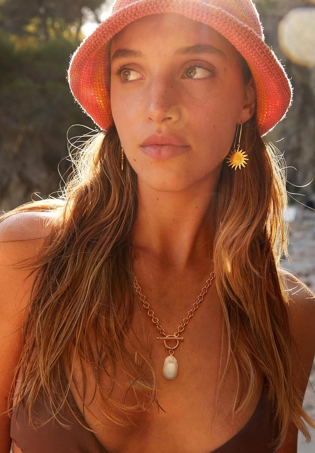 CANEVINKA Dainty Cross Medallion/Heart Pendant Chain Necklace 18K Gold Plated Oval Choker Fashion OT Toggle Jewelry Handmade for Women Simple Gold Charm Necklace - Image 6