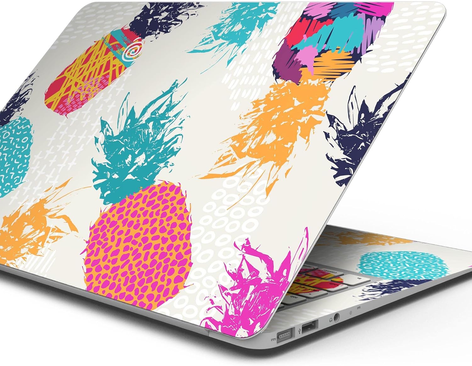 DesignSkinz - Retro Summer Pineapple v2 - Full-Body Wrap Protective Decal Skin Kit Compatible with MacBook 14" Pro M1 (A2442)