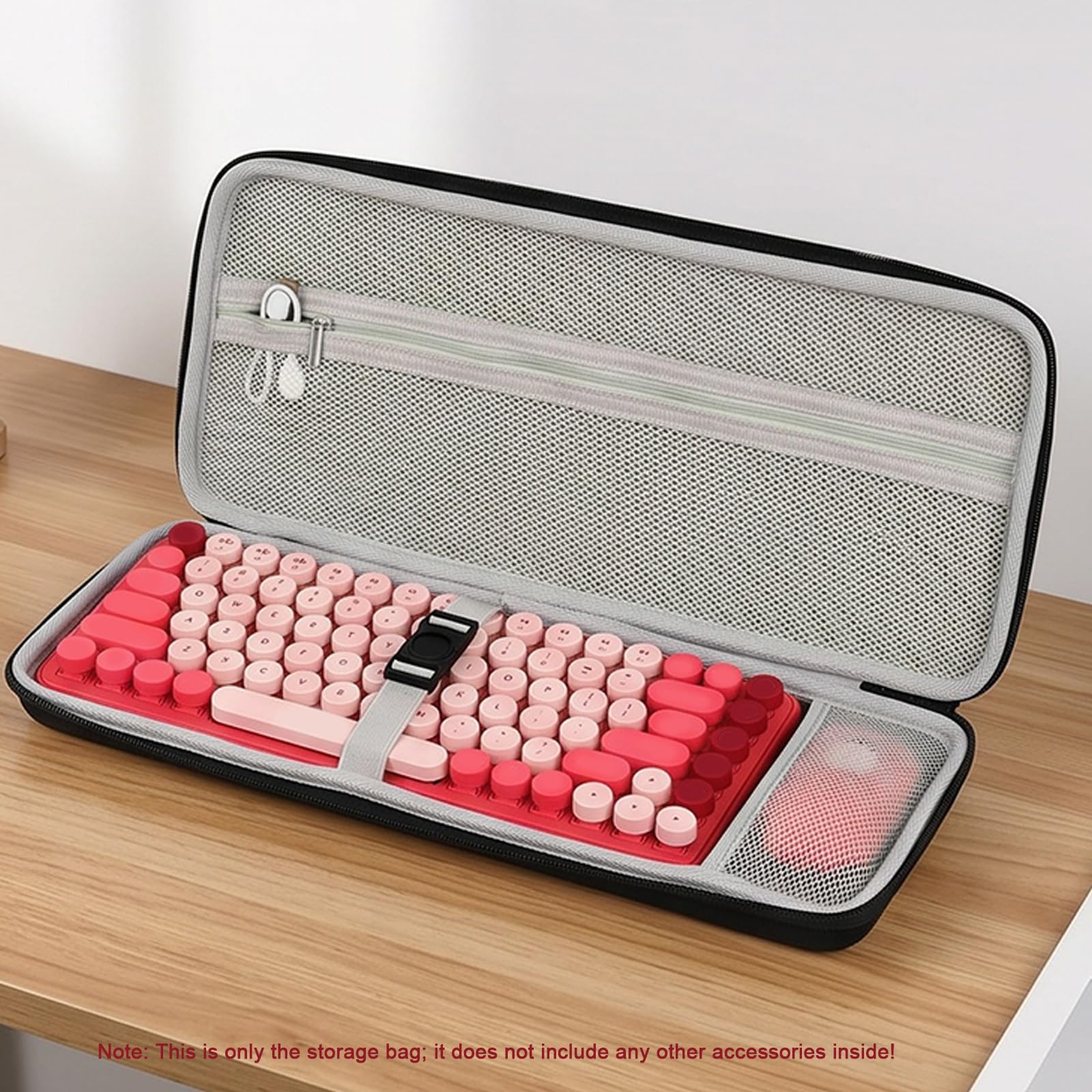 Mechanische Tastatur-Aufbewahrungsbox mit festem Gurt, stoßfeste Hartschalen-Tragetasche für kabellose Tastaturen, kratzfestes Design für Ausflüge im Freien