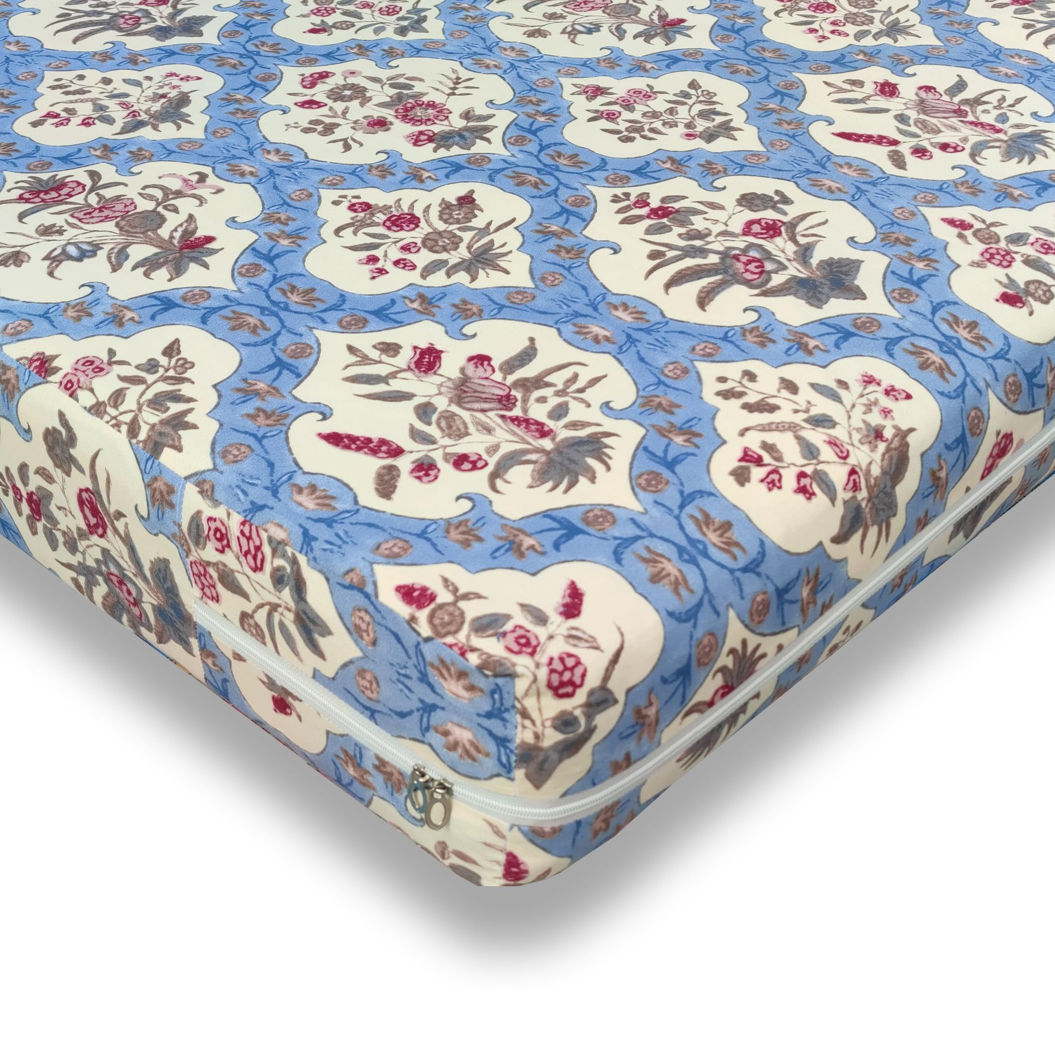 WELLFIT® Premium Glace Cotton 300 TC Mattress Protector King Size | 78x72x6 Inches | Bed Cover with Zip | Mattress Cover with Zipper Chain | 6x6.5 Ft Mattresses