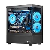 NINGMEI Supreme Master Gaming PC Desktop,AMD Ryzen 7 5700X 8 core 3.8GHz(up to 4.6GHz),GeForce RTX 5060 TI 8GB,32GB DDR4 RAM 3200MHz,1TB NVME SSD,650W PSU, Windows 11 Home 64-bit,Black
