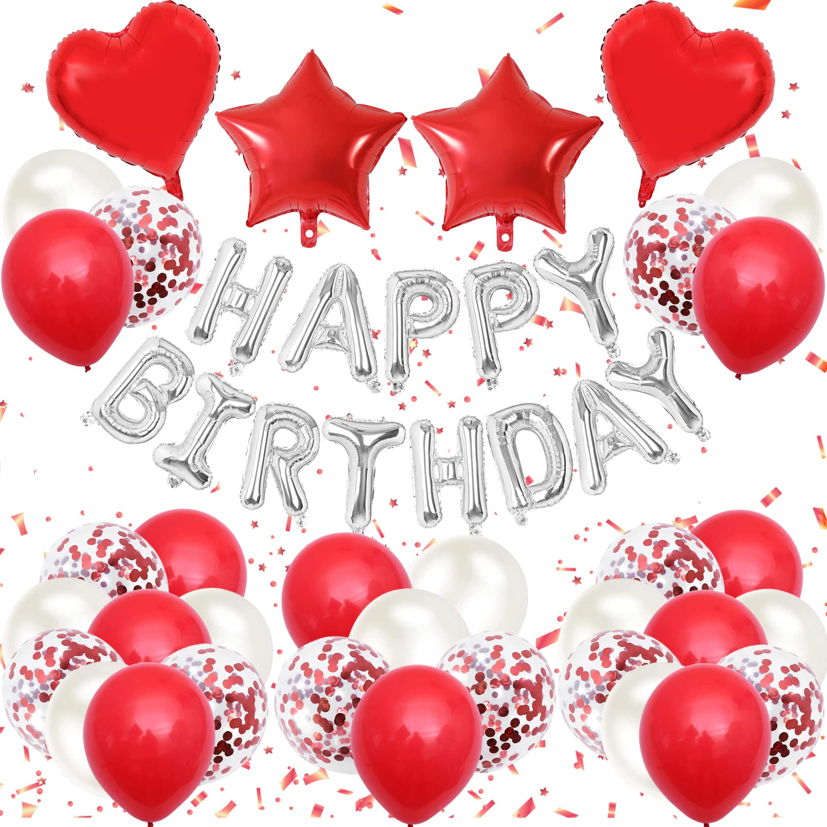 EXGOX 誕生日 バルーン 風船 レッド 飾り付け セット パーティー 飾り ハッピーバースデー 風船 happy birthday 男女の子