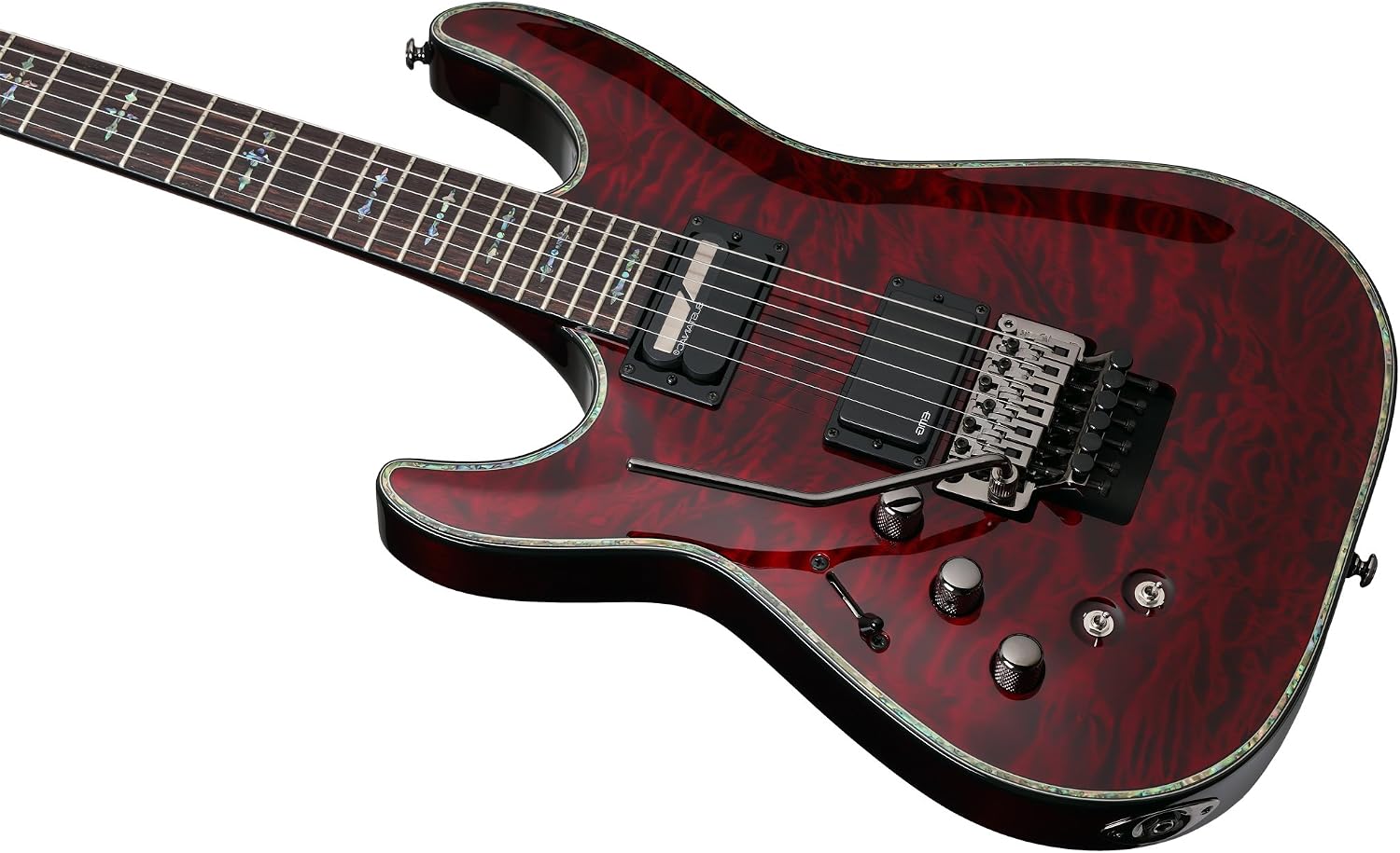 Schecter Hellraiser C-1 with Floyd Rose Sustainiac Left-Handed - Black Cherry
