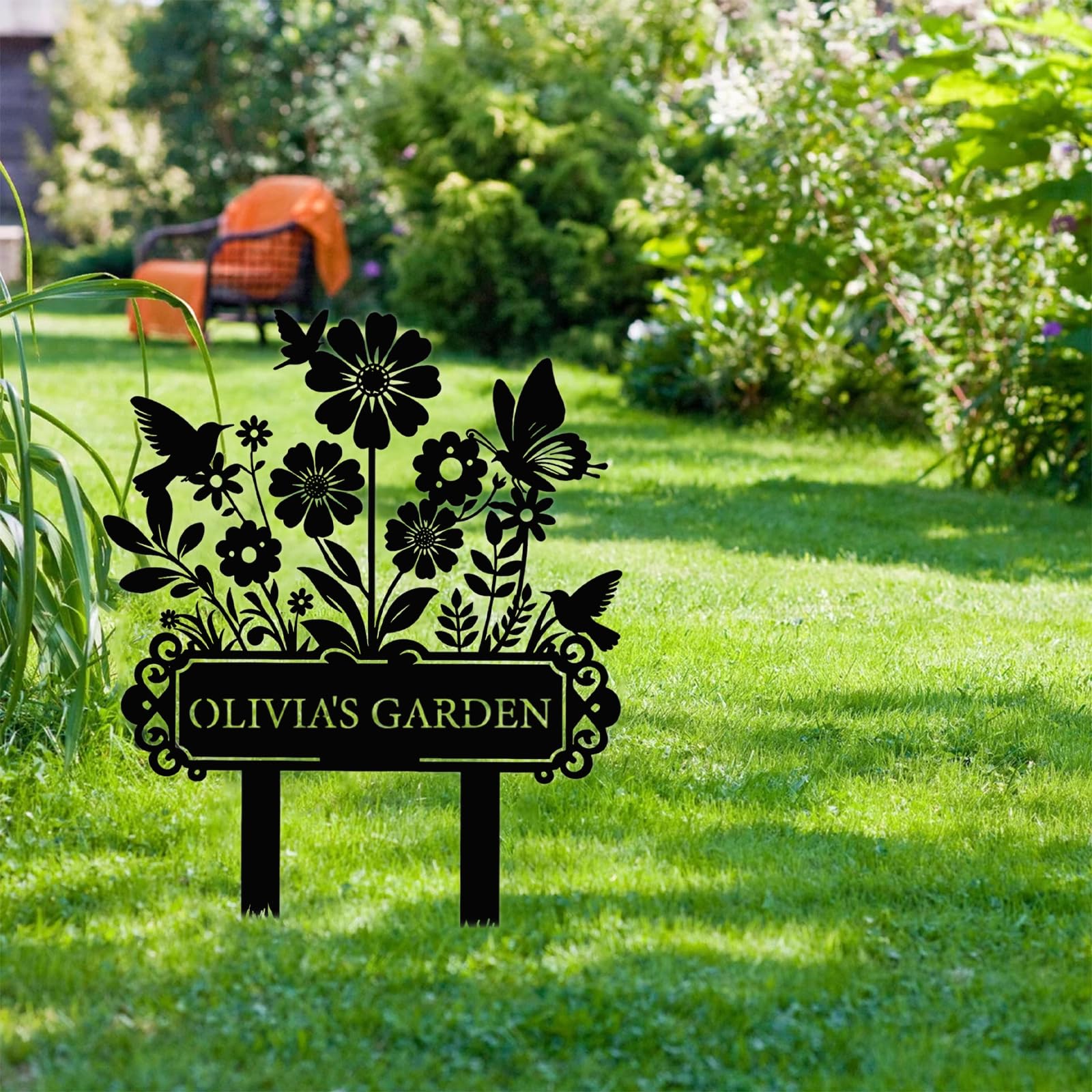 Custom Garden Sign | Personalized Garden Stake Metal Sign | Personalized Garden Name Sign | Custom Sign Outdoor Metal | Metal Sign Stakes Customized | Gardening Decor Gifts for Gardeners
