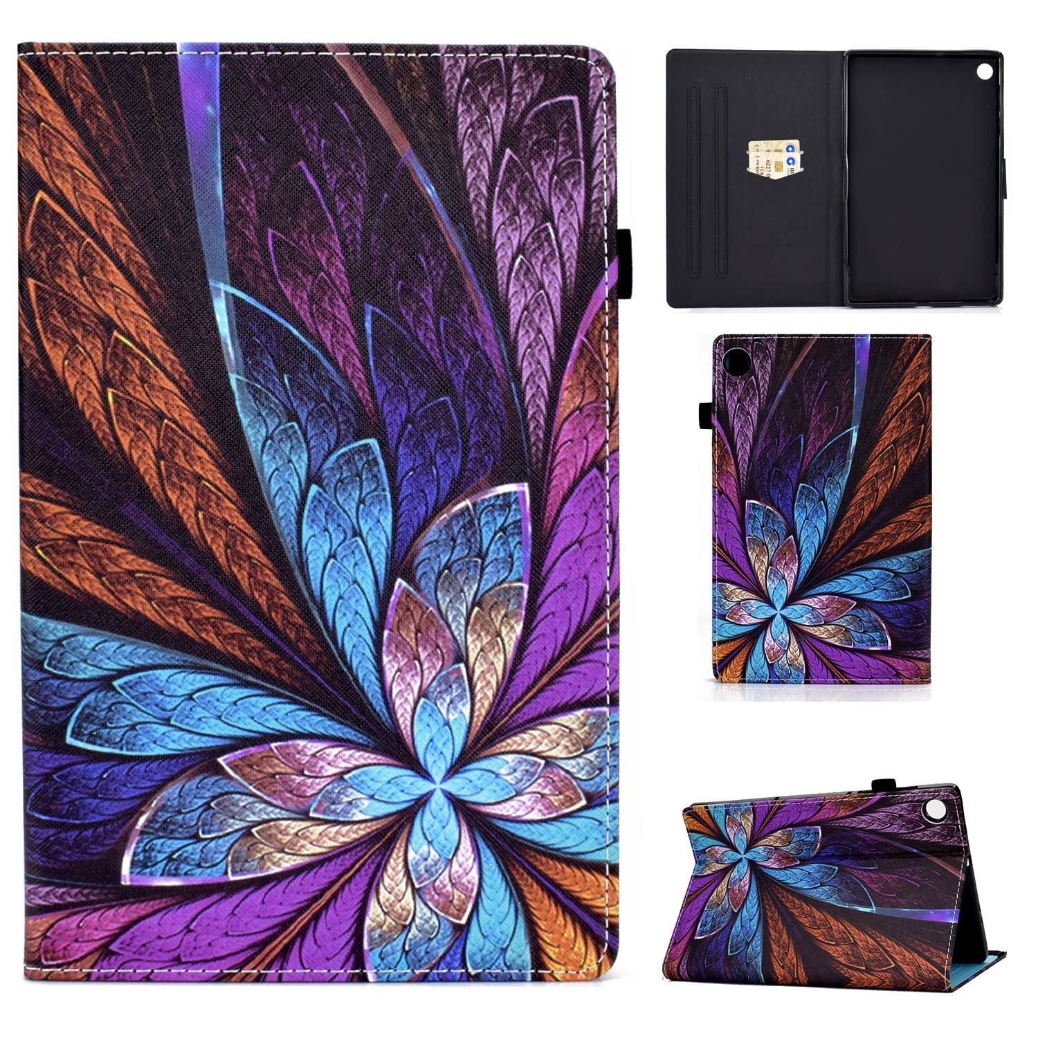 CXTcaseCase for Samsung Galaxy Tab A8 2021 10.5 Inch/SM-X200/SM-X205 Case, Samsung A8 2021 Case, Protective Case with Stand Function for Samsung Galaxy Tab X200, Colorful Flowers