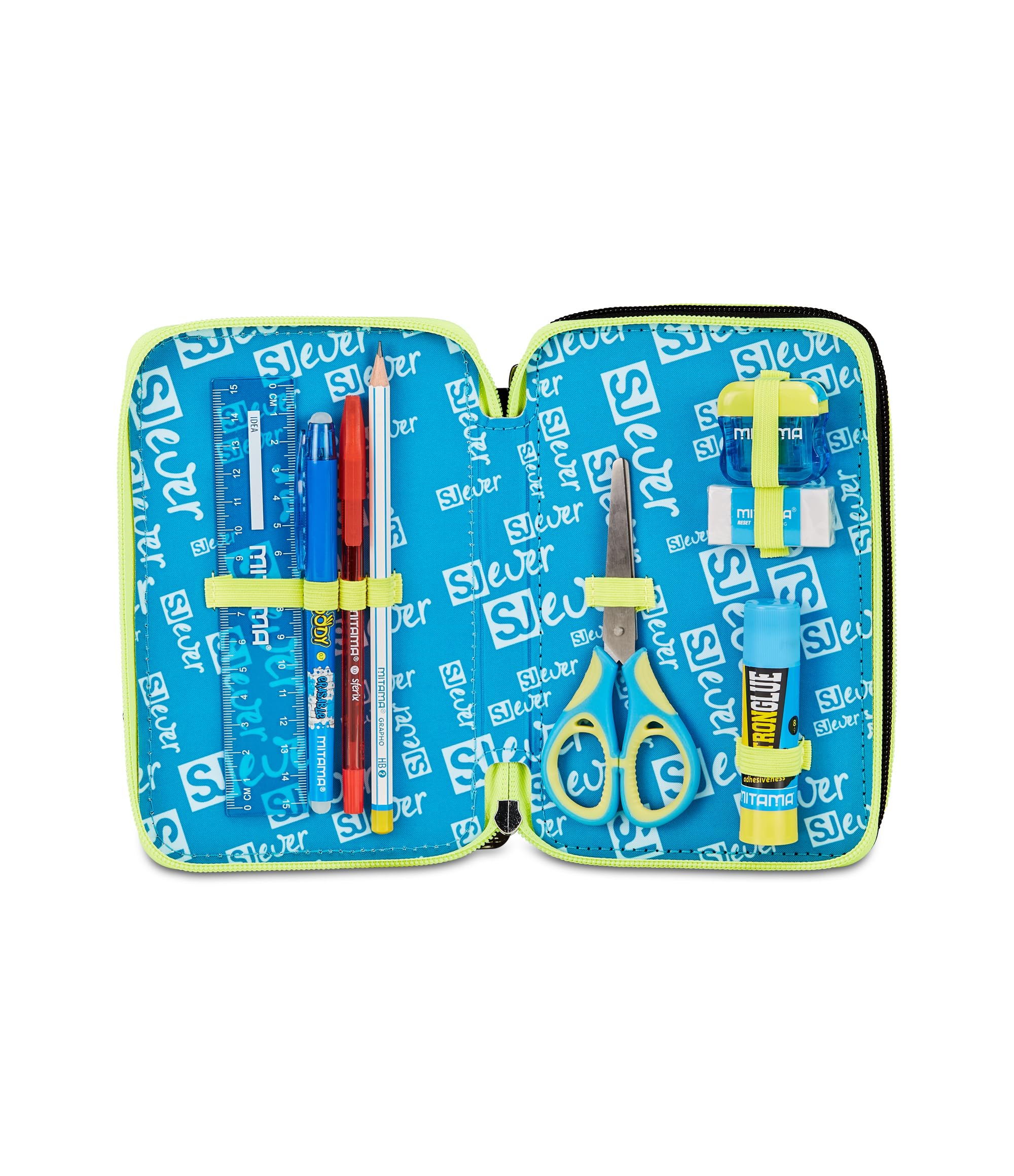 SJ GANG STYLE JAM GANG Federmäppchen, Mäppchen, Mehrfarbig, Federtasche für Schreibwaren, Etui mit Stiften, Kugelschreiber, & mehr, 3 Fächer, Mädchen & Jungen, Schule - Grundschule, Mehrfarbig