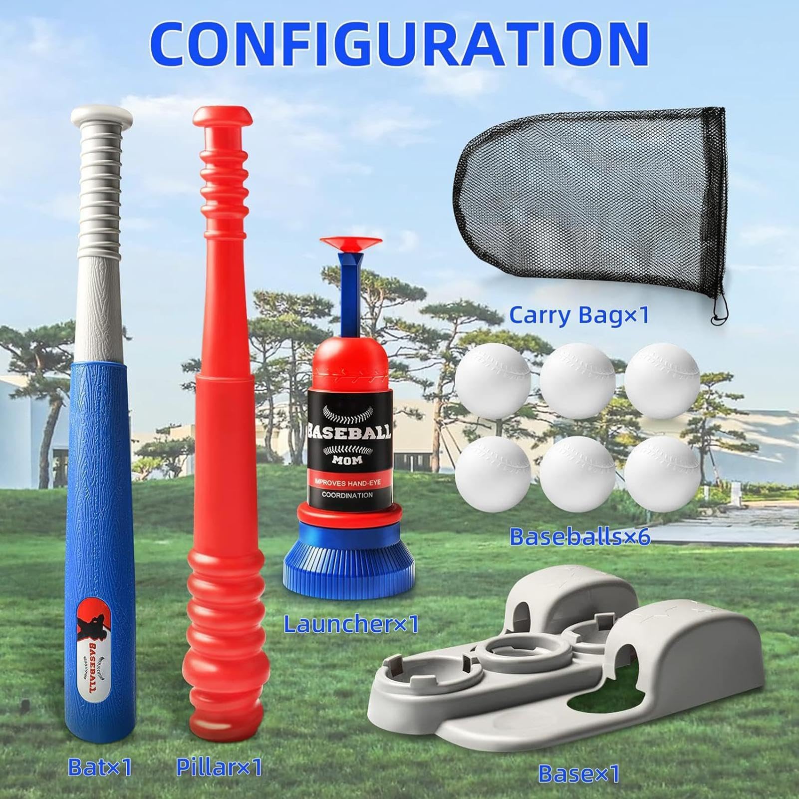Juego de pelota genérico – Kids Béisball Tee | Béisbol Set for Ages 3-5 | Educational Tball Game, Outdoor Play Toy | Fun Béisbol Games for, Backyard and Park Activities