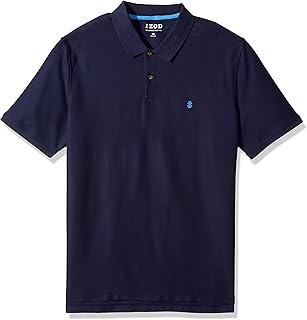 IZOD Mens Short Sleeve Pique Polo Shirt Large Navy Blue