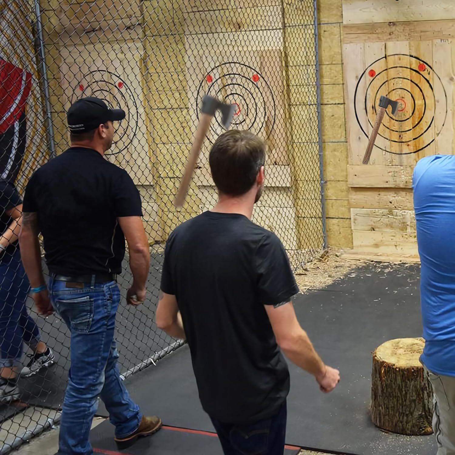 16.5" Throwing Axe, 2 Pack Throwing Axe Set with 1065 High Carbon Steel & Beech Wood Handle, Perfect for Axe Throwing Games, Competition and Recreation, Ideal Gift for Men (Black)