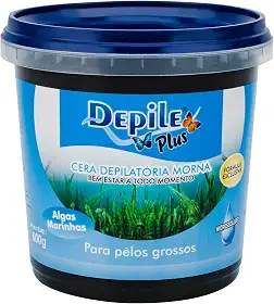 Cera Depilatória Depile Plus Algas Marinhas para Pelos Grossos, 600g