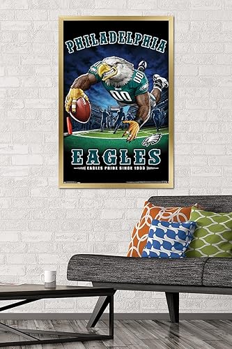 Miniatura 85 de Trends International NFL Philadelphia Eagles - Póster de pared de End Zone 17, 22.375 x 34 pulgadas, versión enmarcada plateada Versión con marco