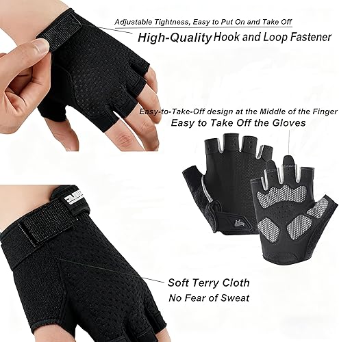 Miniatura 3 de Men & Women Fingerless Gym Gloves - Anti-Slip Breathable Workout Gloves for Weightlifting, Cycling, Training & Sports