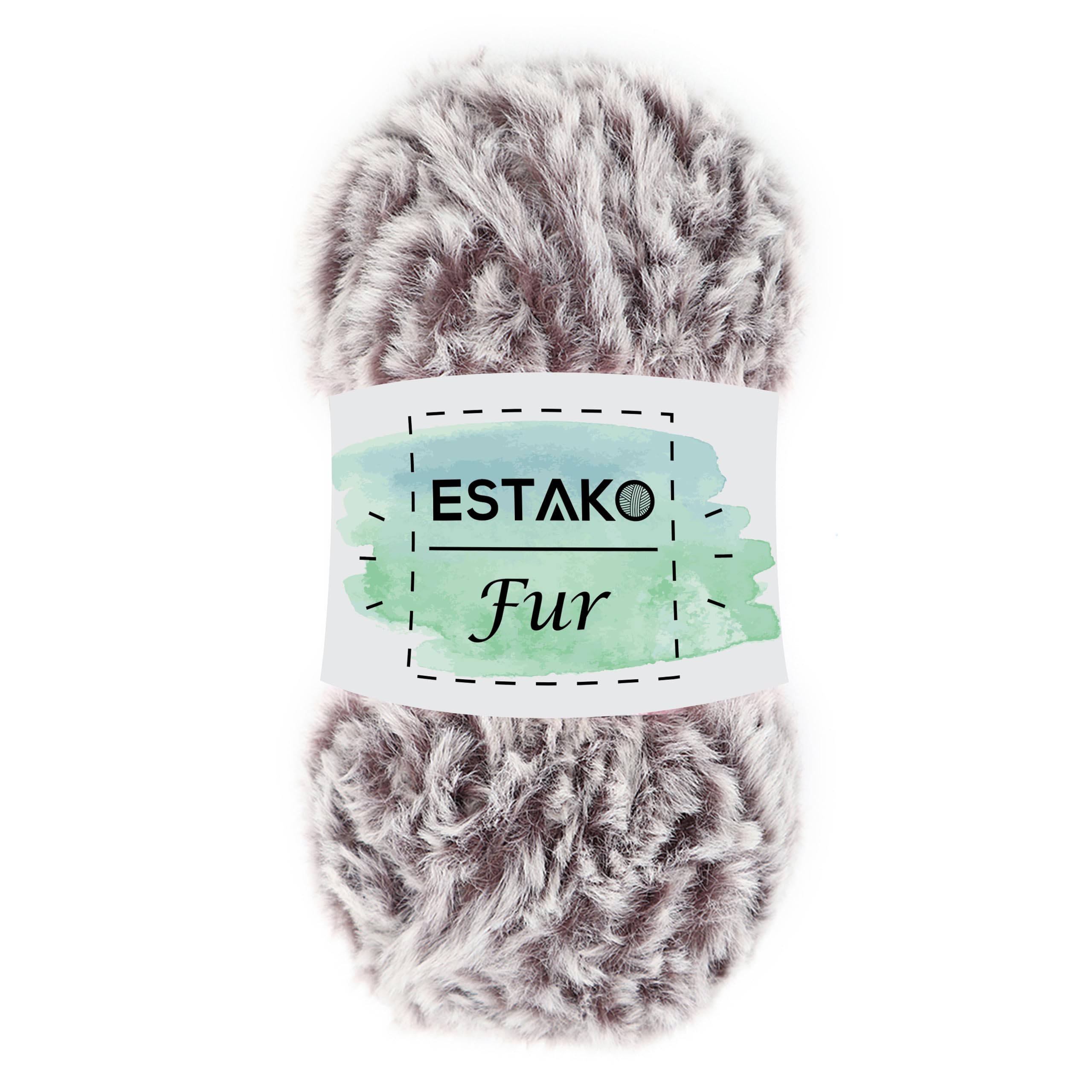 Estako Fur 100% Polyester Soft Super Chunky Fluffy Faux Fur Knitting and Crocheting Yarn 3.52 oz (100gr) 71 yds (65 m) (40719)