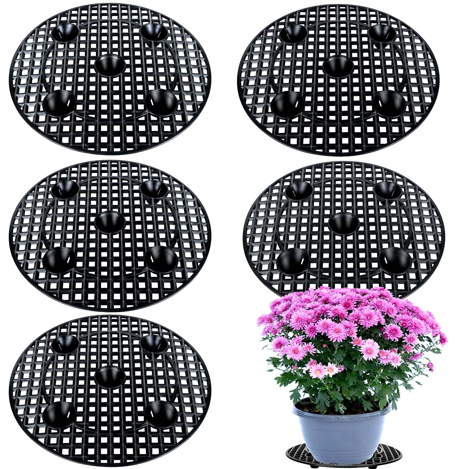 6 Pack Pot Elevator for Plants , 12 Inch Heavy Duty Plant Riser for Pots Indoor , Outdoor Plant Stands for Patio Flower Pot ,Plant Pot Feet Outdoor Planters,Patio & Deck Floor Protector