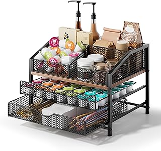 Coffee Bar Organizer for Countertop, Coffee Station Organizer with Remov...