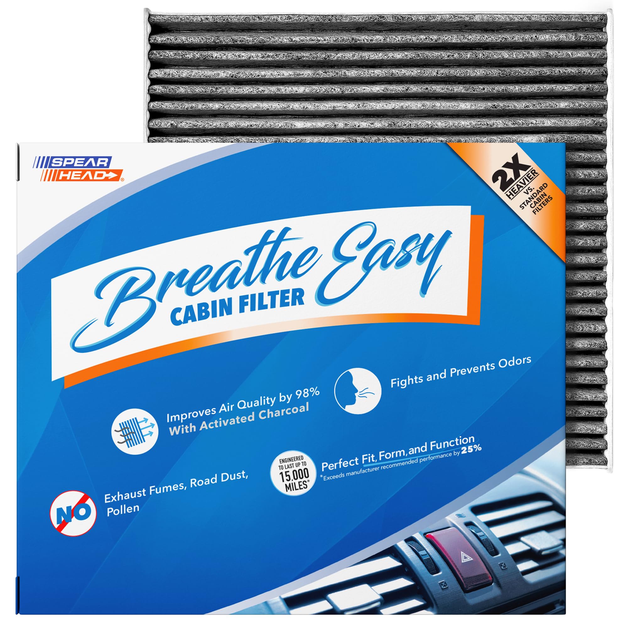 Spearhead Odor Defense Breathe Easy AC &amp; Heater Cabin Air Filter (BE-374)