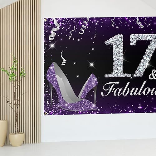 Miniatura 7 de HAMIGAR Fabuloso telón de fondo de cumpleaños tacones altos morados