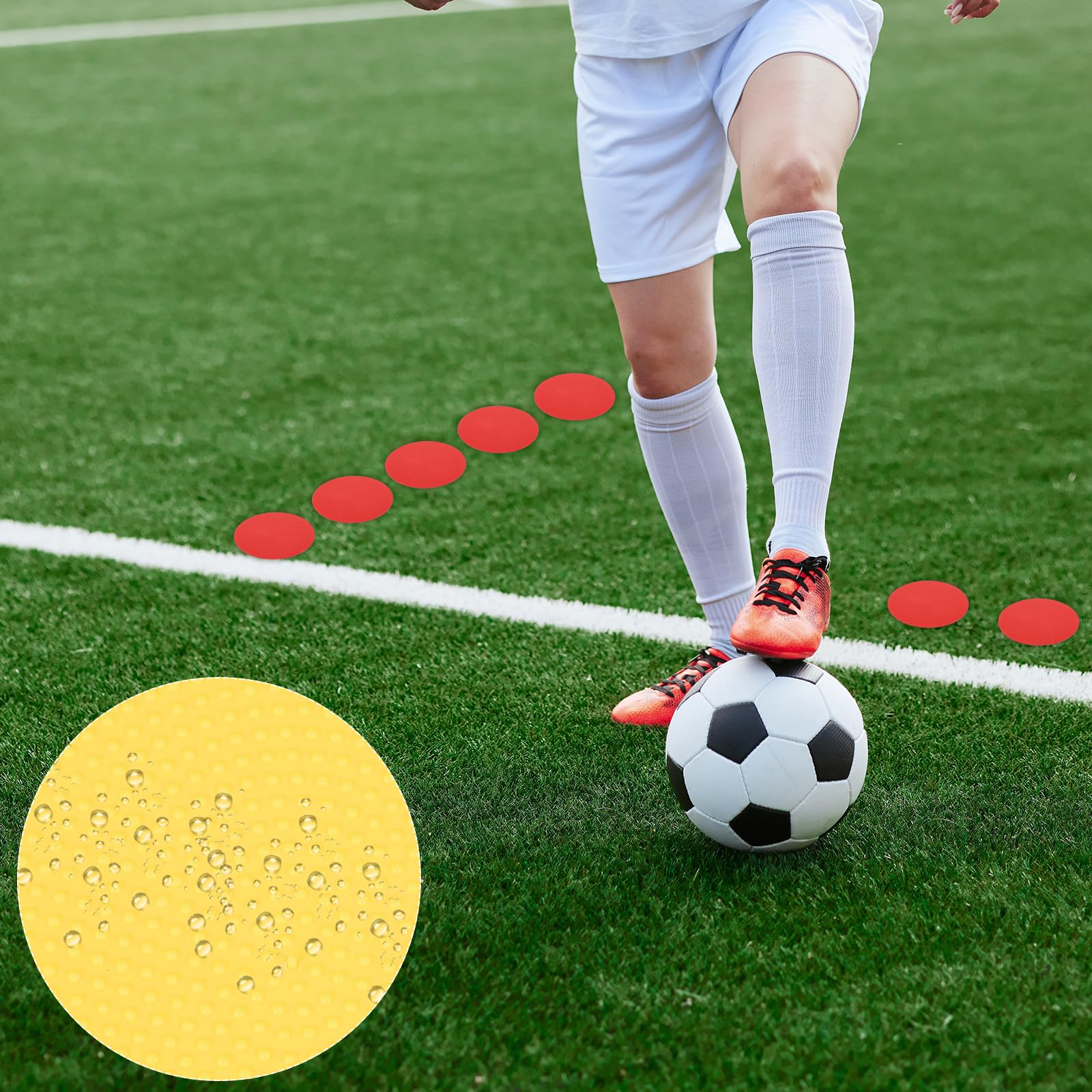 PATIKIL Marqueurs de Repérage 4 Pouces, 12 Pièces Points de Sol Antidérapants Marqueurs D'Agilité Cônes Plats en Poly pour Gymnase PE Entraînement de Vitesse, Sports Jaunes