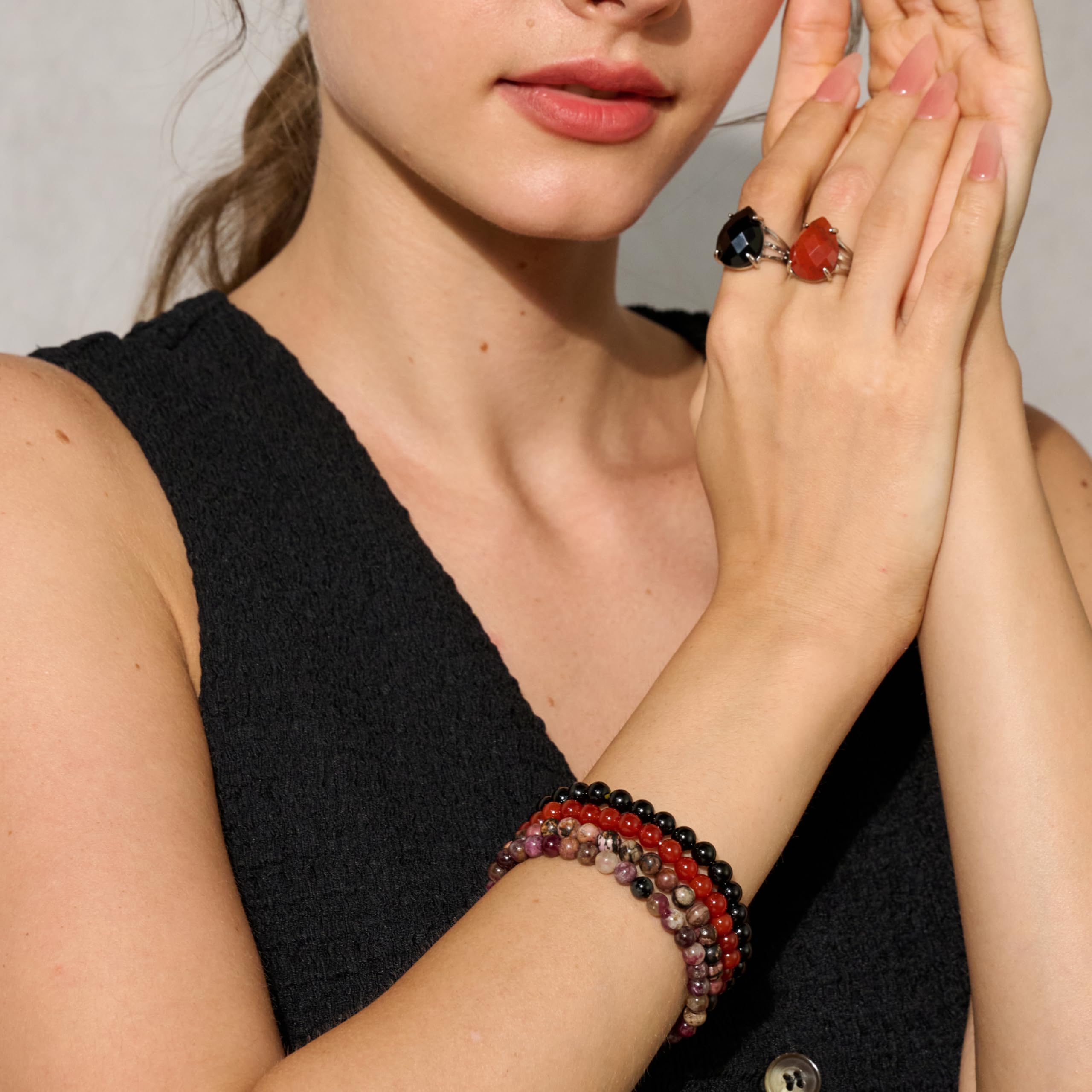 Bivei signora braccialetto perline 6mm semiprezioso cristallo naturale elastico elastico cristallo accessori regalo di yoga