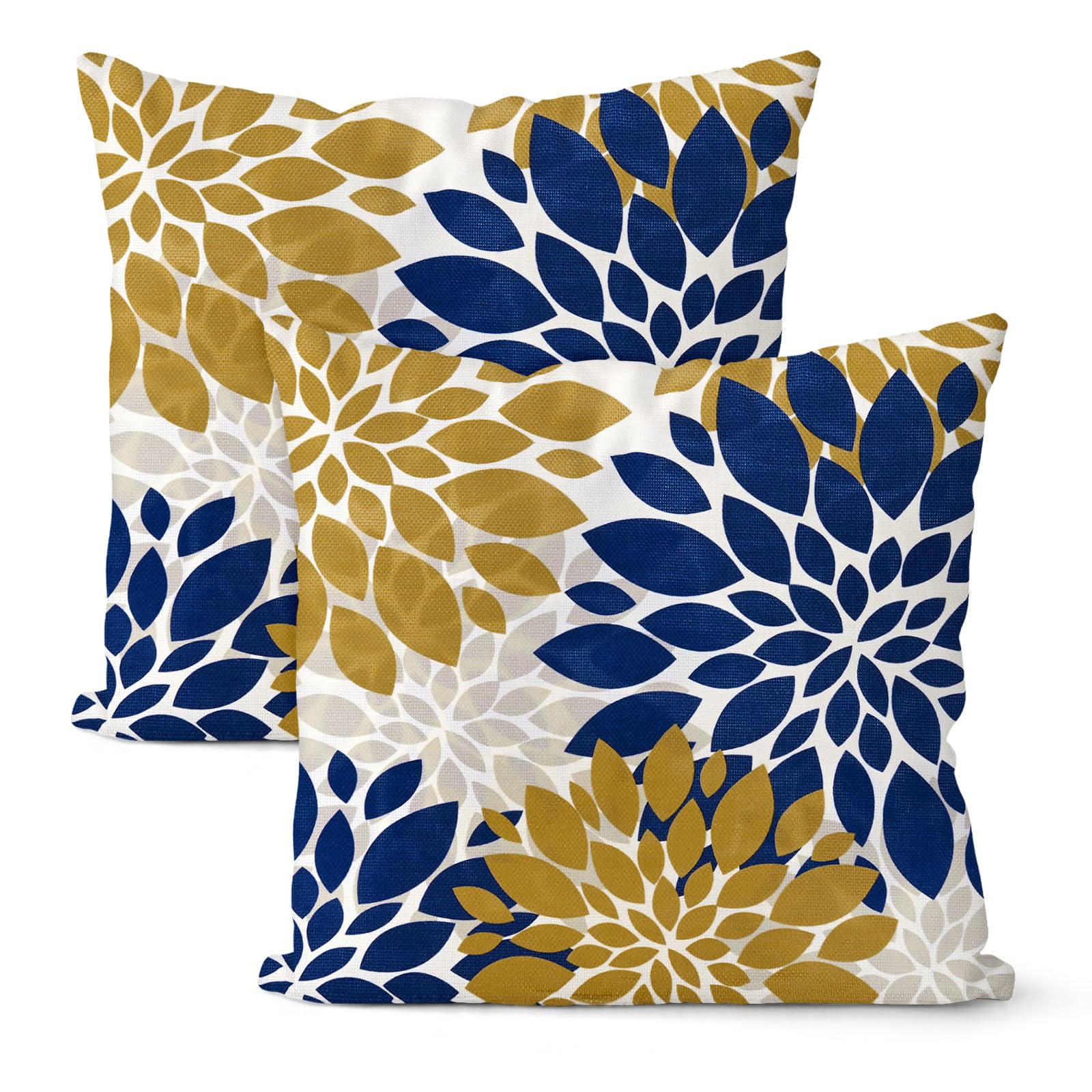 M METERXITY 2-Pack Outdoor Waterproof Throw Pillow Cover 16x16 Inch Linen