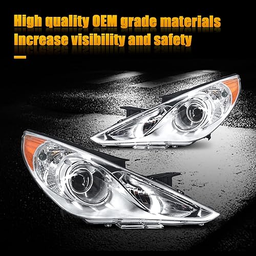 Miniatura 9 de TODO Faros delanteros con bombillas para Hyundai Sonata 2011 2012 2013 2014, reemplazo de faros Sonata 2011-2014