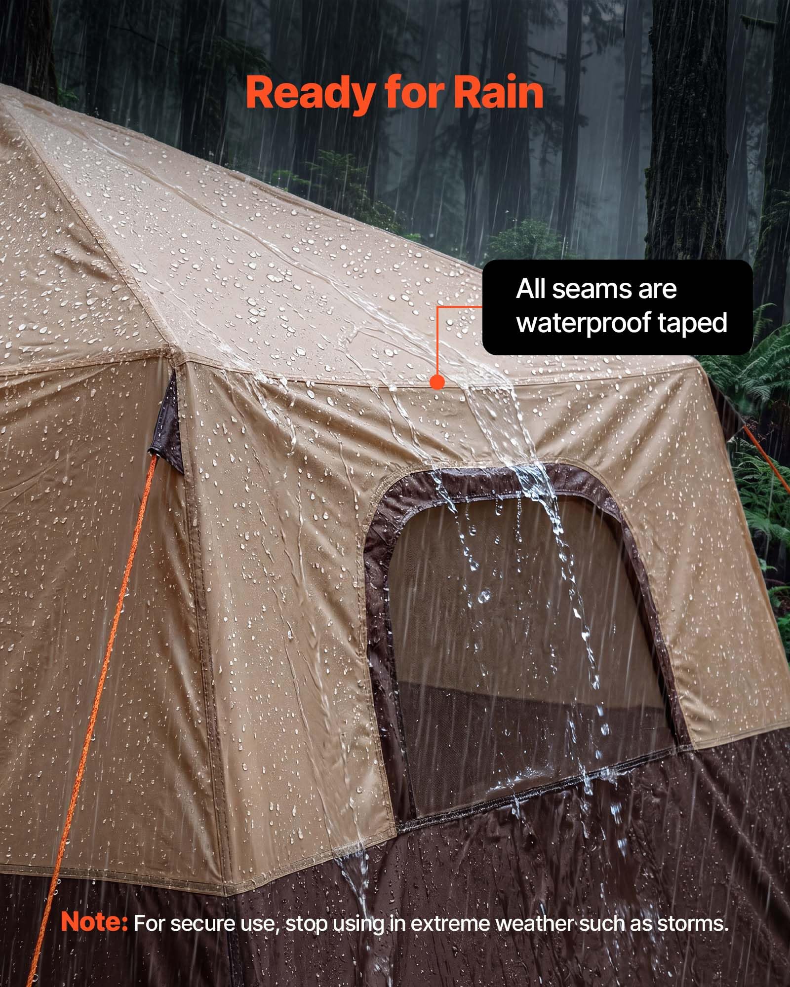 VEVOR Campingzelt 6 Personen, Aufblasbares Familienzelt mit Wiederaufladbarer Pumpe, TPU-Luftschlauch & 4 Netzfenstern, Kabinenzelt mit Tragetasche für Familien-Camping & Wandern, Beige