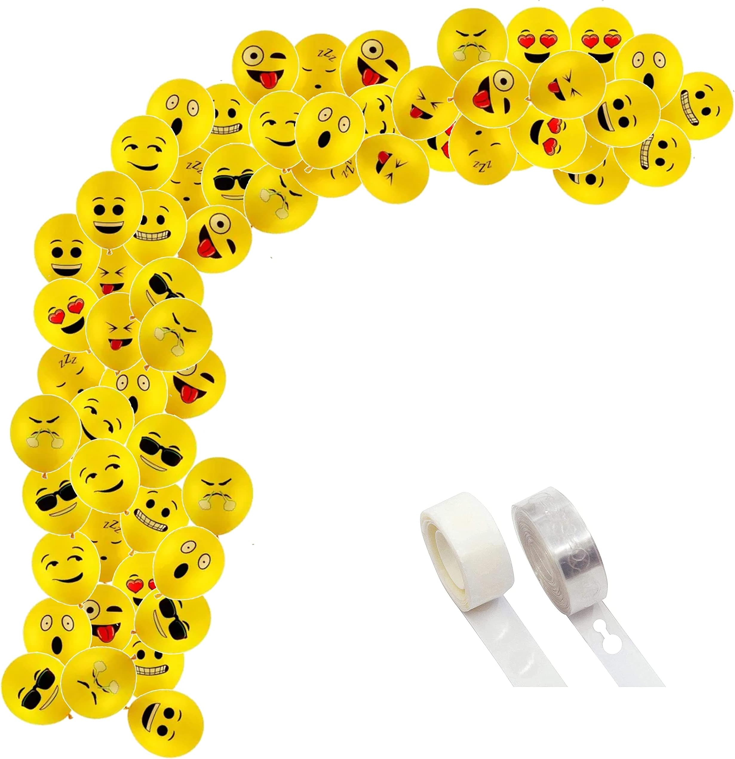 GRAND SHOP Balloon Arch Decoration Kit 102 Pcs (YELLOW - EMOJI) material Rubber