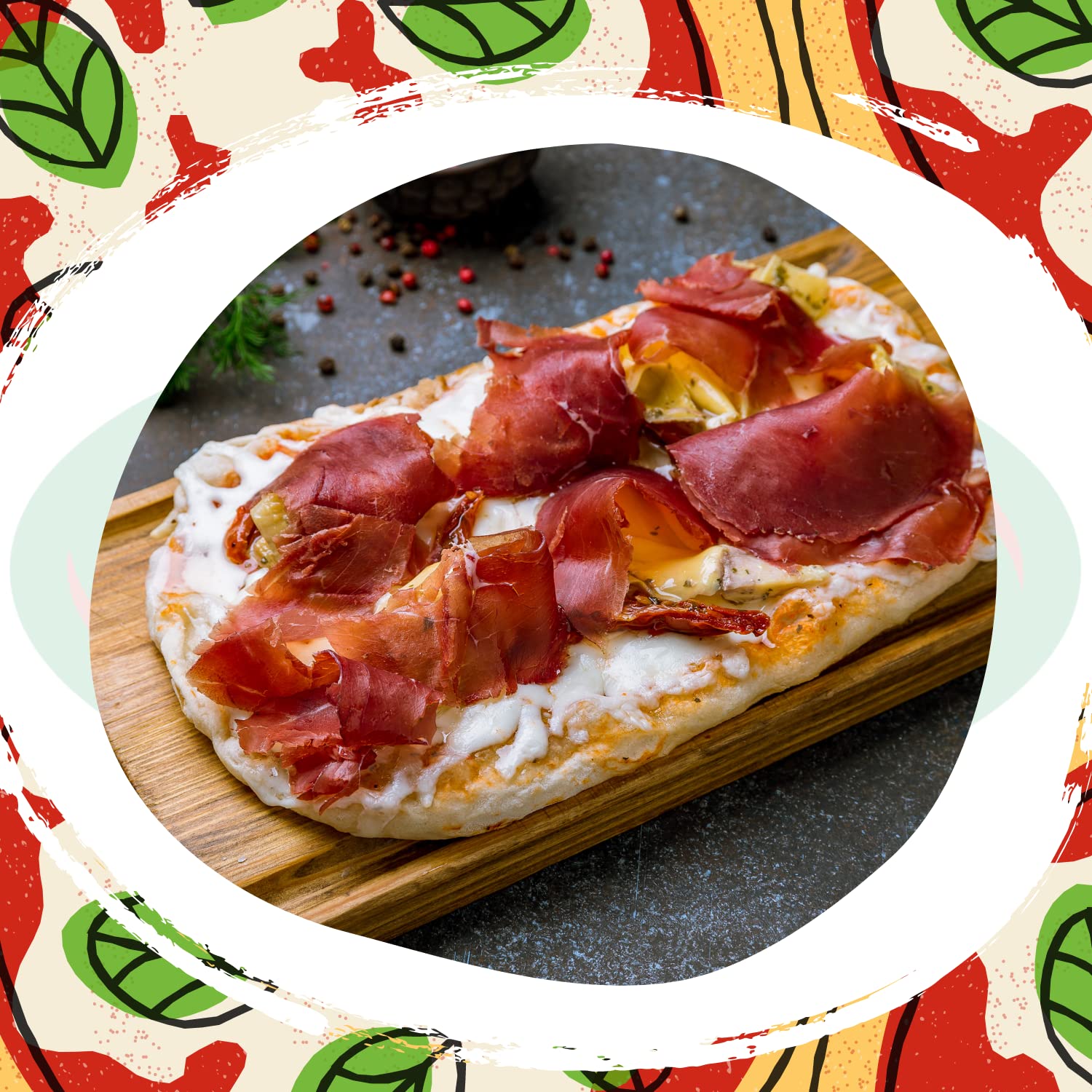 Valle del Crati Boîte de Pinsa avec 8 bases de Pinsa précuites et sauce tomate | Pinsa prêt en 5 minutes, Levain long, Produit en Calabre, 250g Artisan Pinsa Bases env.