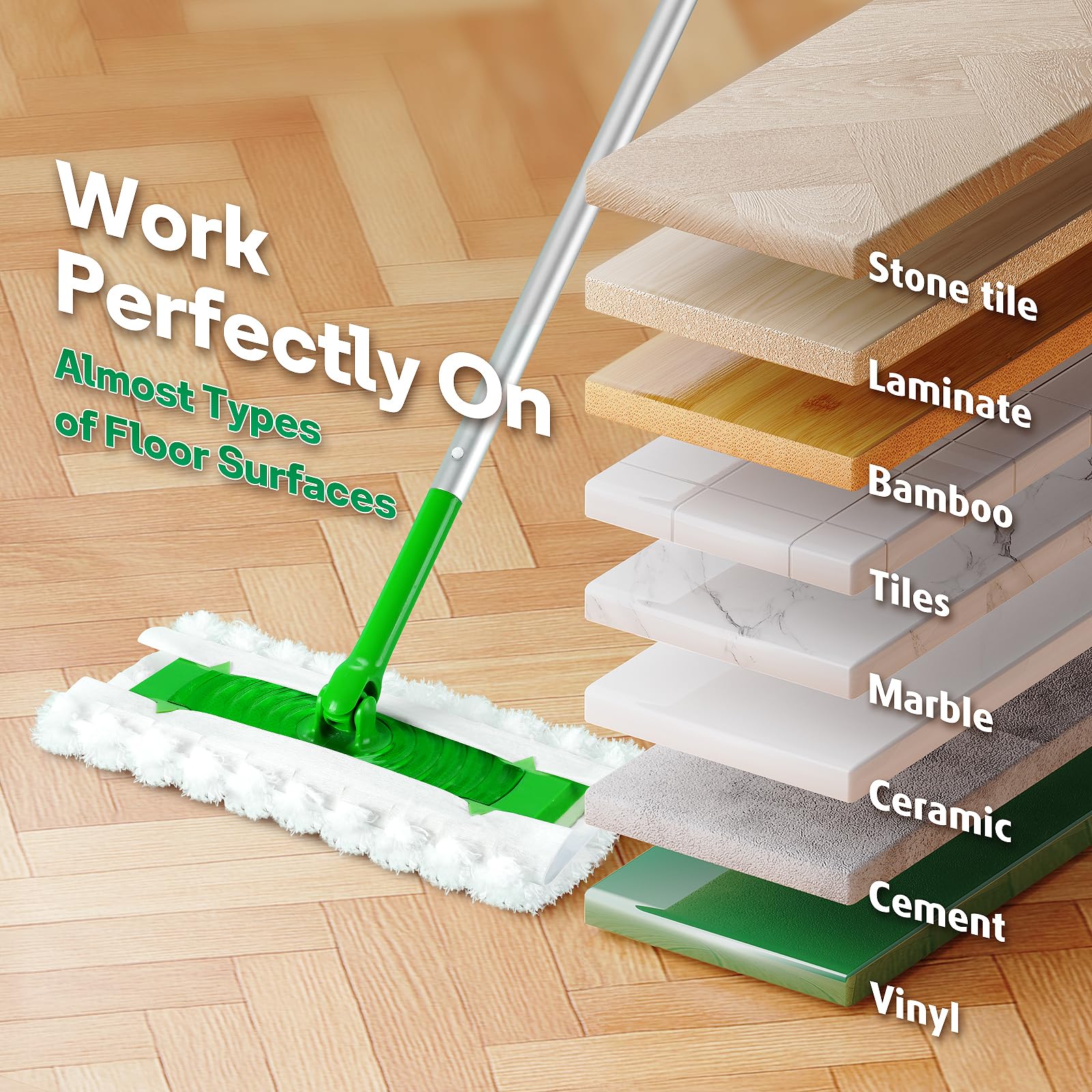 Almohadillas desechables mejoradas para fregona para mascotas compatibles con Swiffer paños de barrido seco, repuesto de plumero, herramientas desechables de limpieza del hogar, 60 unidades