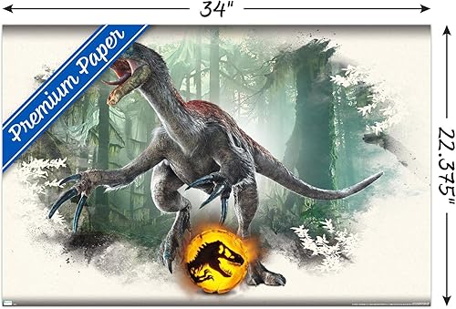 Miniatura 3 de Trends International Jurassic World Dominion - Póster de pared focal Therizinosaurus, 22.375 x 34 pulgadas, versión premium sin marco