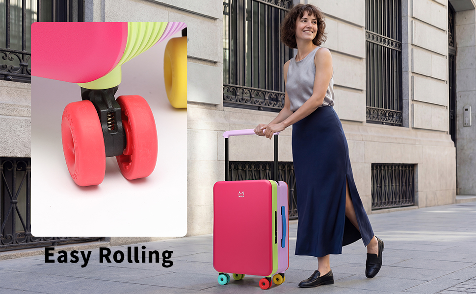 Amazon.com | Multi-color Dopamine Wide Handle Carry on Zipperless