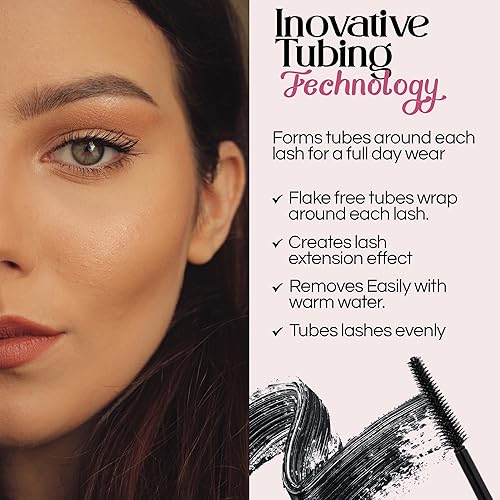 Miniatura 4 de M2U NYC Máscara de pestañas voluminosa, máscara de tubos, volumen voluptuoso, longitud intensa, pestañas completas suaves como plumas, alargamiento,