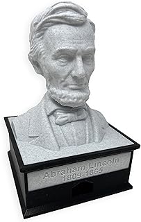 MunnyGrubbers - Abraham Lincoln - Talking Busts - Plastic Collectible Toy - Press The Button for a Quote or Fun Fact - (Marble)