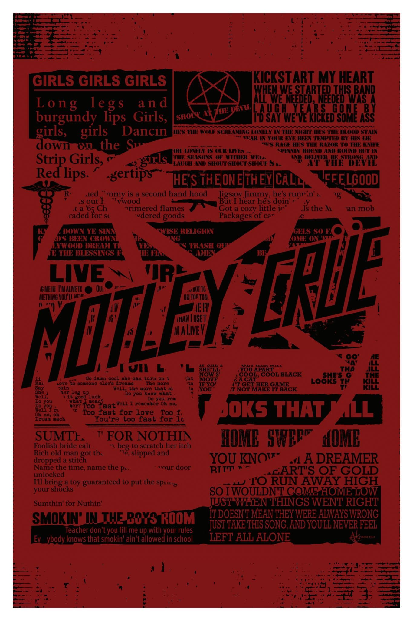 Desert Cactus Motley Crue Poster 11 x 17 Inch Room Office Décor Decoration Official Fan Gear (11x17 inch,Design C, Paper)