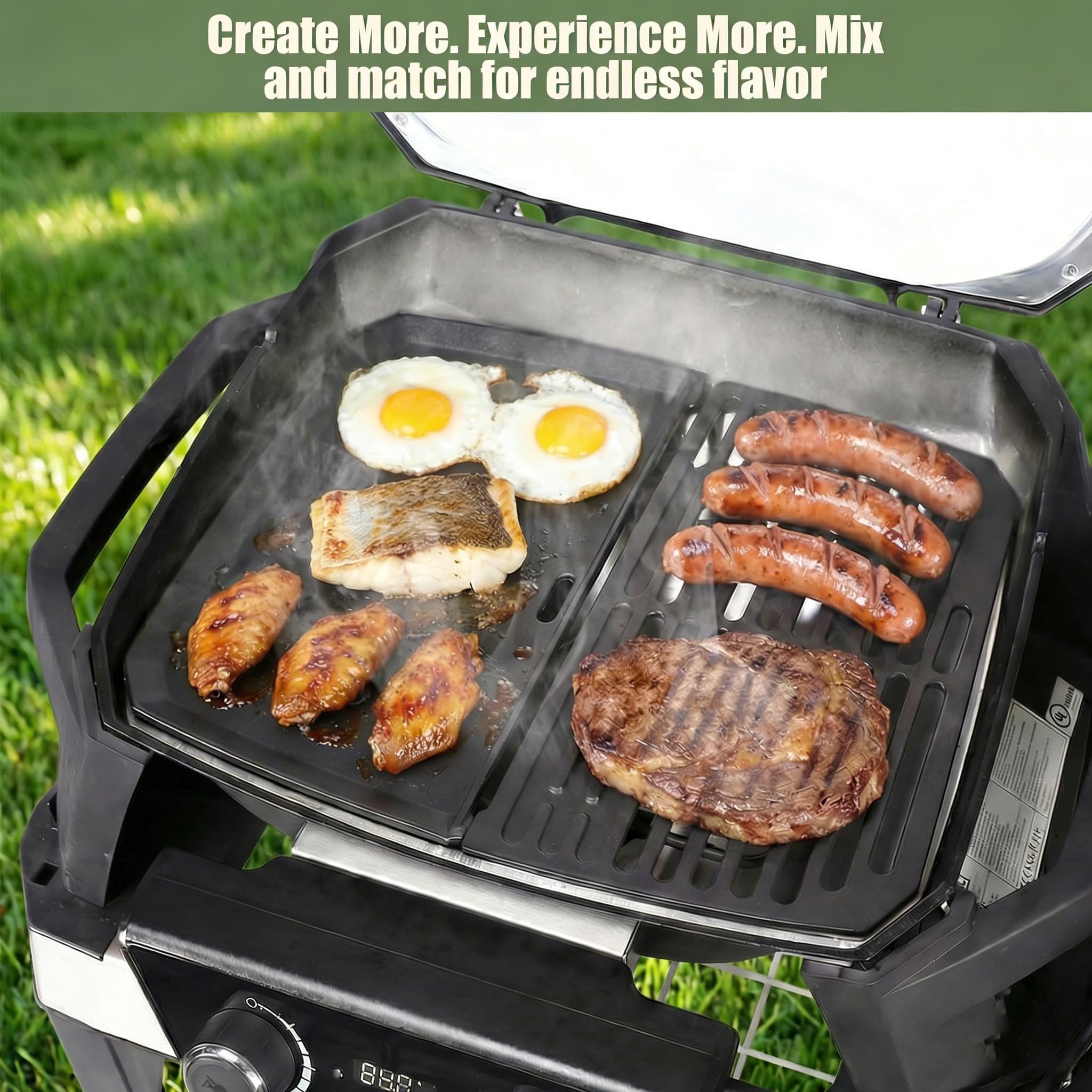 Żeliwny ruszt do grilla gazowego Weber Pulse 2000, emaliowany ruszt do grillowania, zamiennik do Weber Pulse 2000, żeliwny grill