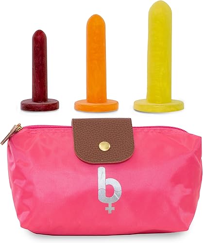 BioMoi Dilatadores pélvicos de silicona con protección plateada, sistema de iniciación para mujeres y hombres, apoya la salud pélvica, proporciona