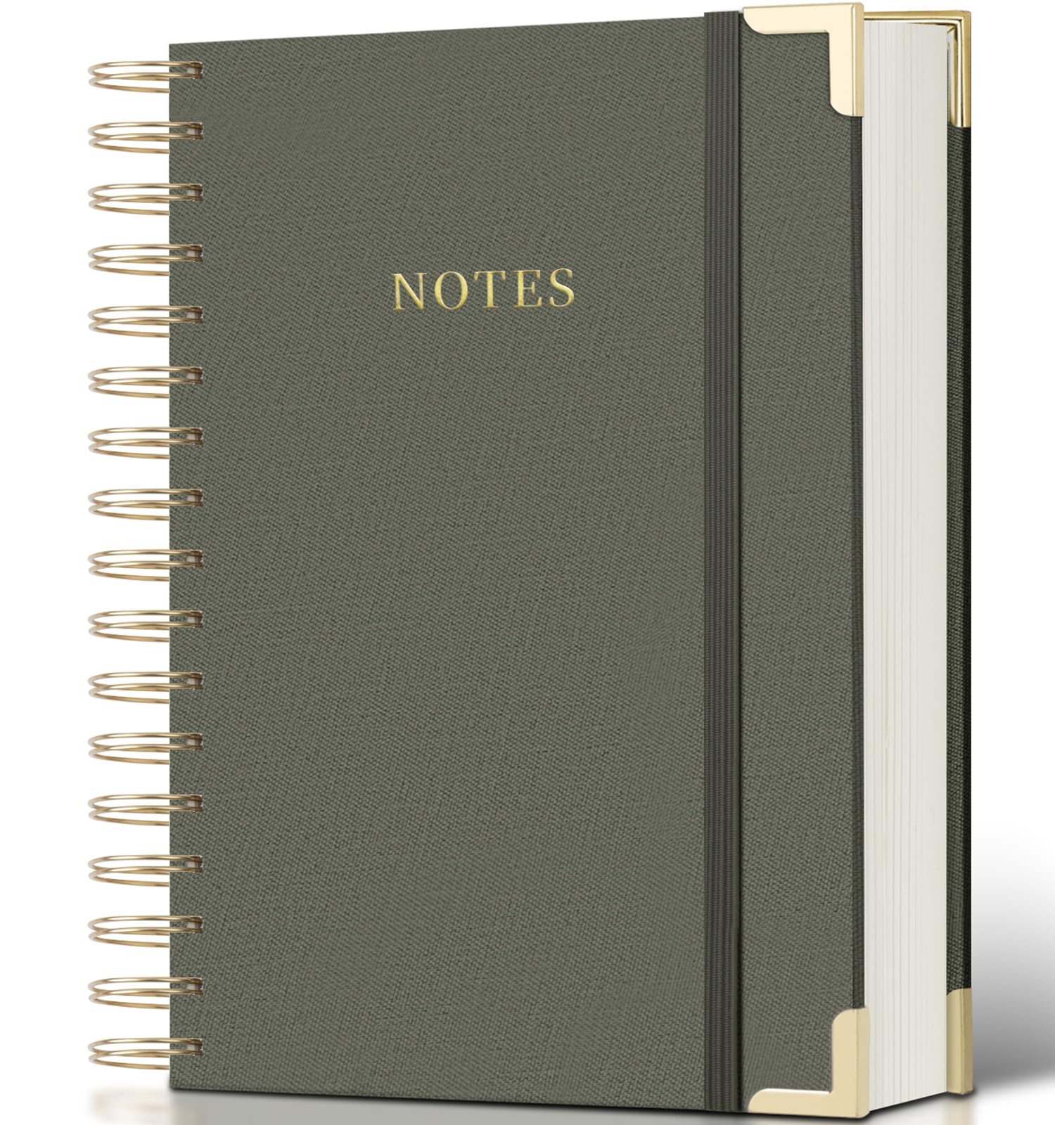 ALKALO Spiral Notebook Journal, 328 Pages Linen Hardcover College Ruled Notebook, Lined Thick Journals for Women Men, B5 Thick Spiral Journal for