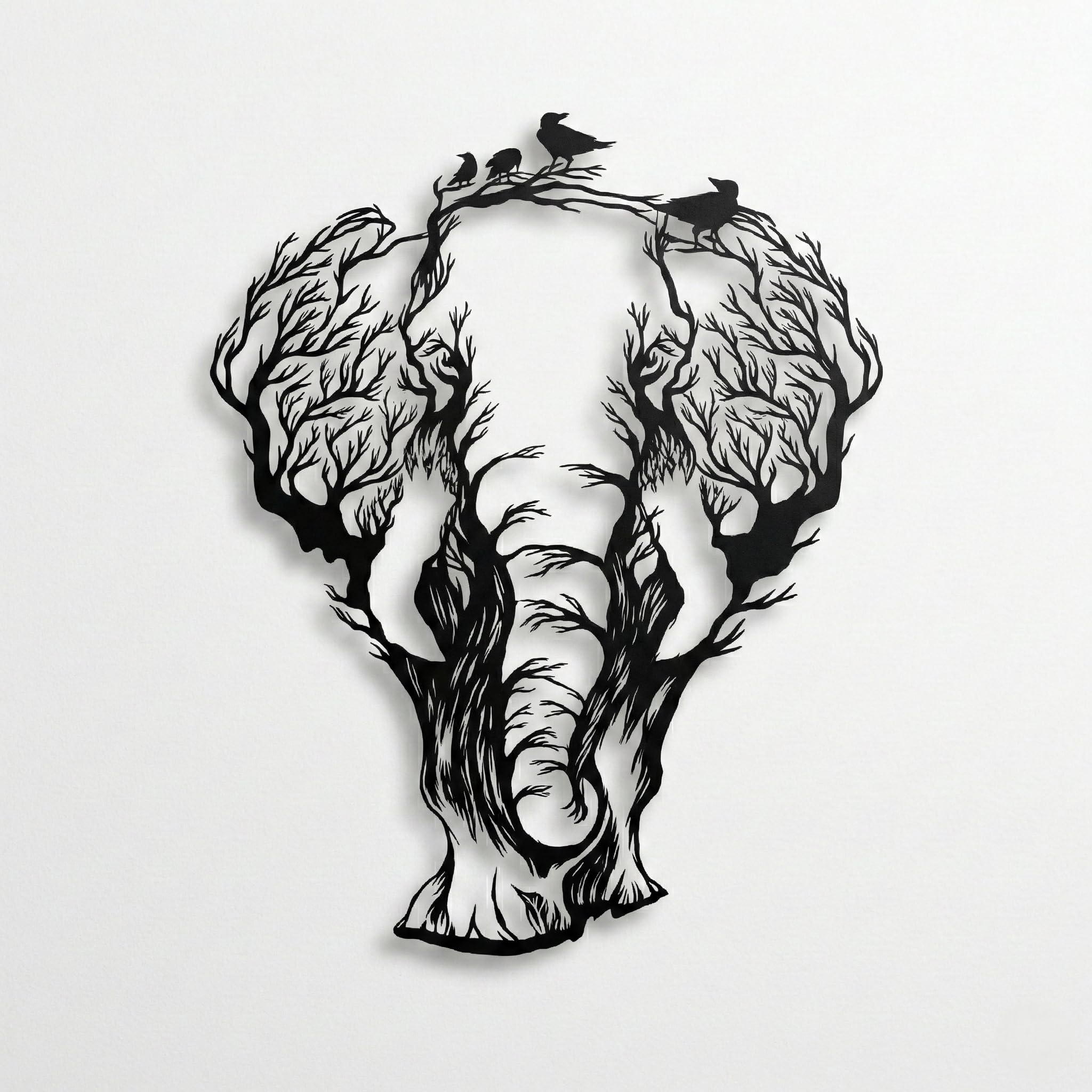 DEKADRON Metall-Wandkunst Geometrischer Elefant, 59 x 75 cm