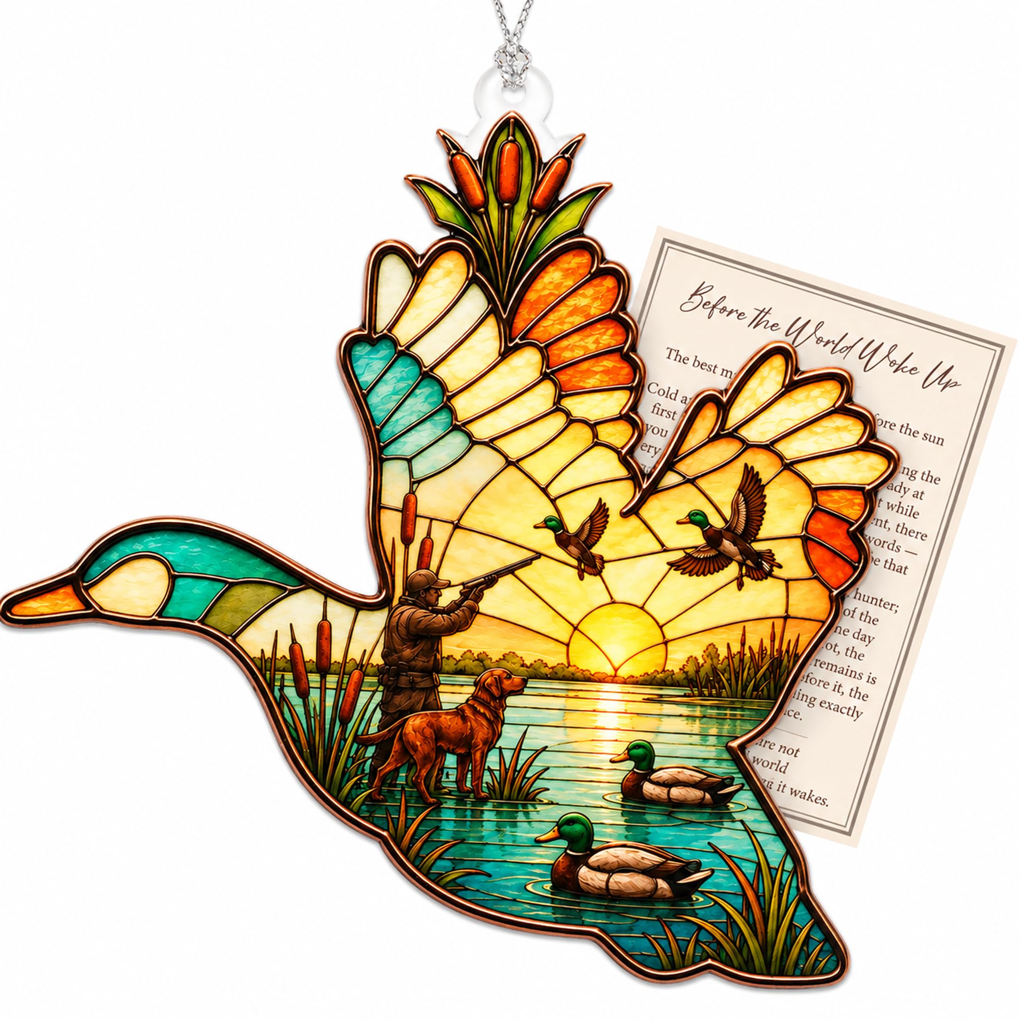 Duck Hunting Christmas Ornament 2026, Waterfowl Ornament for Tree, Hunter Gift for Men, Rustic Wildlife Christmas Decor