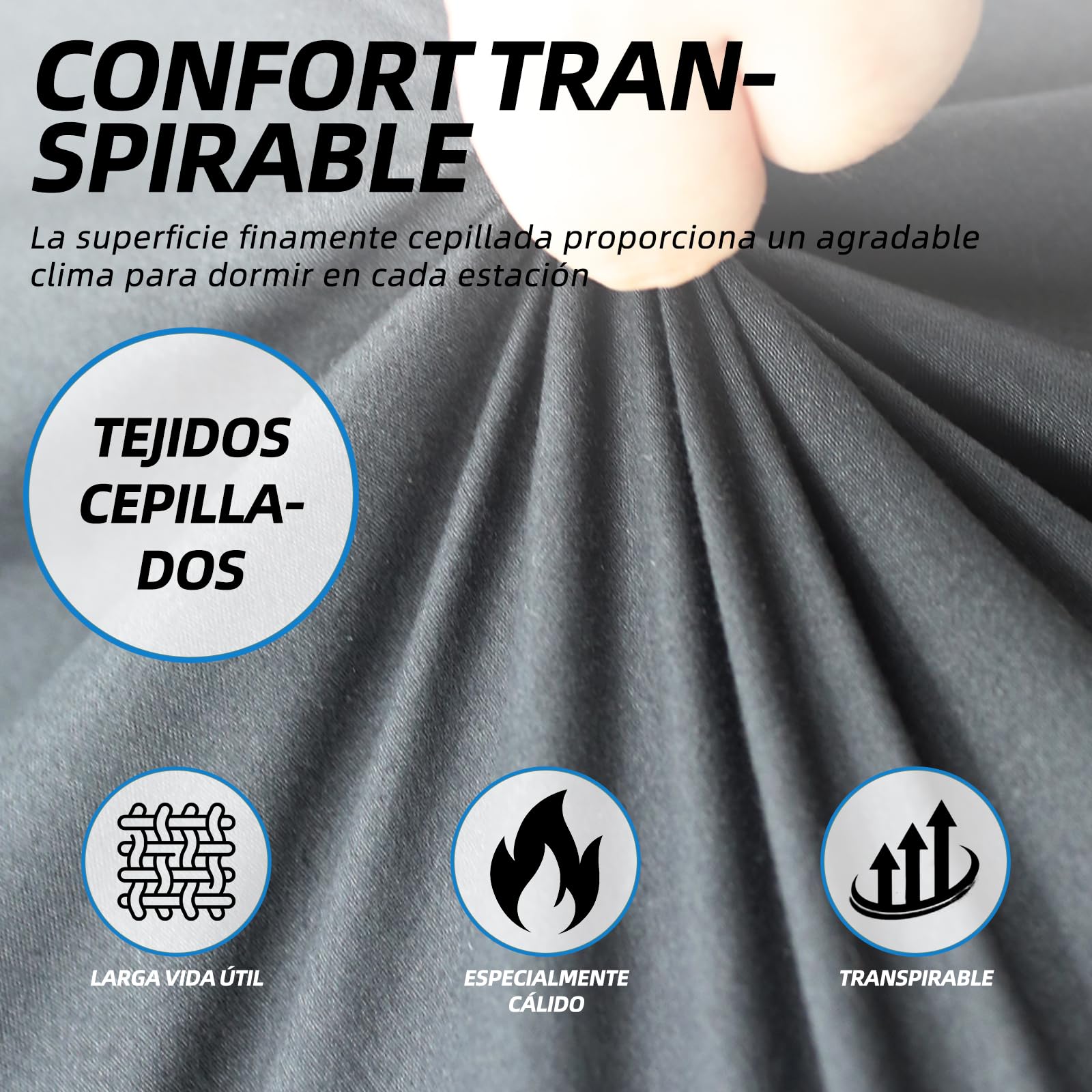 Juego de sábanas bajeras para cama individual, 3 piezas, 100% algodón, específico para autocaravana (gris claro)