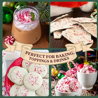 Crushed Peppermint Candy Pieces, Red and White Classic Flavor, 12 Ounces