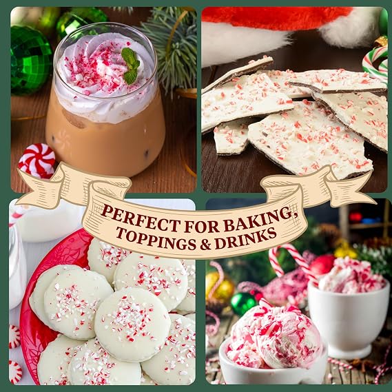 Crushed Peppermint Candy Pieces, Red and White Classic Flavor, 12 Ounces