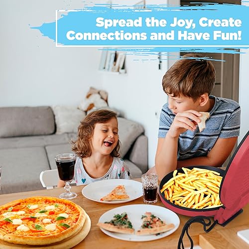 Miniatura 6 de Courant Máquina para hacer pizzas de 12 pulgadas, platos antiadherentes con mango frío al tacto y horno de pizza CalzoneMaker, horno eléctrico de