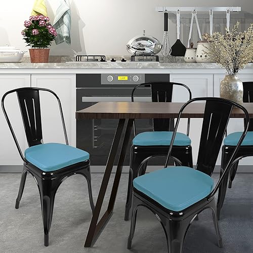 Miniatura 2 de SINOSSO Leathaire - Cojín moderno de cuero sintético para silla de 14 pulgadas, cojín magnético para silla de comedor, cocina, cafetería, bistró,