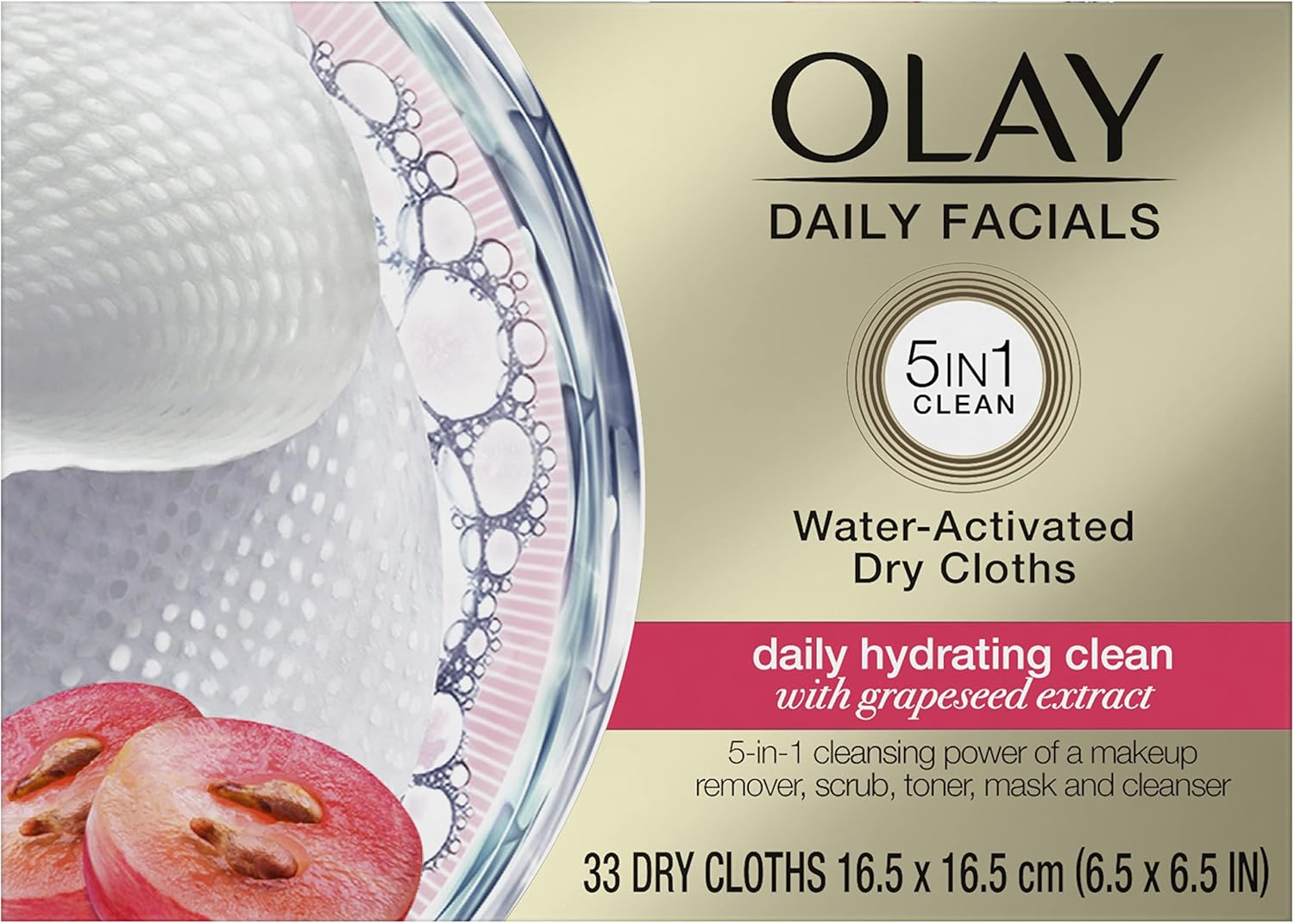 OLAY Daily Facial Hydrating Cleansing Cloths with Grapeseed Extract